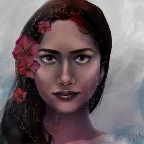 Portrait Blumenfrau